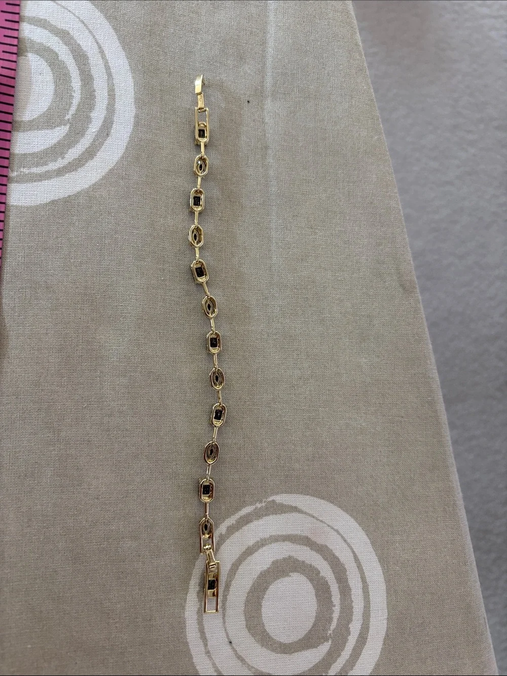 Gold-Tone Bracelet with Black Stone Accents - Women Jewelry
